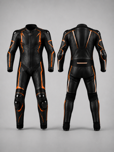 Black <b>Summer</b> Biker Moto Leather <b>Motorcycle</b> Racing Suit <b>Jacket</b> Trousers Set Breathable Waterproof Windproof Plus Size Protective - Product Image 1