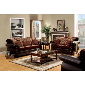 Luxury Victorian Style <b>Sofa</b> Set with Solid Teak <b>Wood</b> <b>Frame</b> and Elegant Upholstery for Classic Home Interior - Product Image 1