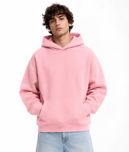 Sudaderas con Capucha Rosas de Algodón Liso Personalizadas al por Mayor para Hombre, Sudadera de Invierno de Alta Calidad 100% Algodón, Forro Polar Grueso de 450 g, Transpirable - Product Image 4