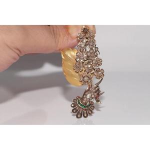 Broche Antiguo de Oro Sólido de 14K con Diamante de Corte Rosa y Esmeralda Cultivados en Laboratorio, Certificados por IGI, para Regalo de Boda, para Mujeres y Hombres - Product Image 1