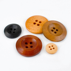 Meetee C1-28 Botones Redondos de Madera Natural de 25 mm con 4 Agujeros para Camisas y Abrigos de Fieltro - Product Image 3