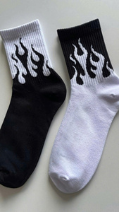 Custom Logo Flame Crew <b>Socks</b> Cotton Streetwear <b>Socks</b> Unisex Casual Athletic <b>Socks</b> Wholesale <b>Socks</b> Factory - Product Image 4