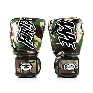 ถุงมือชกมวยไทย Fairtex ลายพรางรุ่นล่าสุด อุปกรณ์ฝึกซ้อมคิกบ็อกซิ่งระดับมืออาชีพ หนัง PU พร้อมโลโก้สั่งทำได้ - Product Image 1