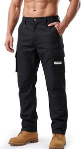 Men's <b>Black</b> <b>Work</b> <b>Pants</b> With Tool Pockets Abrasion Resistant Cargo Trousers For Mechanics - Product Image 6