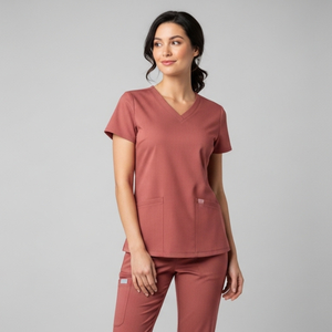 Woven Medical Nurse <b>Uniform</b> Set Custom Hospital <b>Scrubs</b> with Short Sleeve and Stand Collar Breathable Comfortable <b>Scrub</b> Sets - Product Image 1