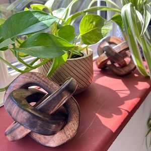 Escultura Decorativa de Nudos de Cuerda de Madera Estilo Art Deco Hecha a Mano, Adorno Colgante para Mesa de Salón y Estante de Oficina en Casa - Product Image 2