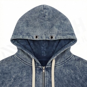 Survêtements pour hommes en coton délavé à l'acide, style vintage, tendance, légers, respirants, avec cordon de serrage, streetwear, couleur unie, coupe classique, hiver - Product Image 4