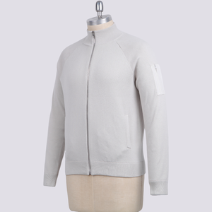 Jaqueta Masculina de Tricô de Alta Qualidade 100% Algodão com Zíper Completo, Suéter Casual de Manga Longa, Cardigã Personalizado OEM - Product Image 4