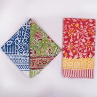 Bandana carré en coton de luxe, motif floral ethnique western, motif dessiné à la main, multifonctionnel, durable