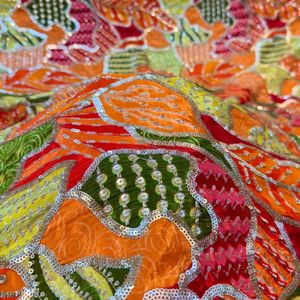 Premium position print with embroidery fabric is a modern textile designed for stylish fashion and <b>garment</b> collections This fabr - Product Image 2