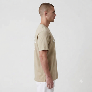 Camiseta Casual para Hombre Powerhouse Gym, Cuello Redondo, Manga Corta, Beige, Fibra de Poliéster, Antiarrugas, Transpirable, con Estampado de Puntos y Logotipo - Product Image 2