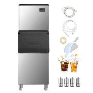 Attrezzatura di Refrigerazione per Cucine Commerciali, Macchina per Produzione Ghiaccio 400LBS/24H, Contenitore di Stoccaggio Grande 300LBS, Autopulente, Uso Commerciale - Product Image 1