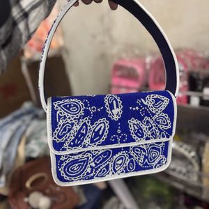 Cross-stitching & <b>Needlework</b> Handmade Seed Beaded Artwork Lightweight Embroidery Crafts handbag Shoulder Bag Purse Beads - Product Image 3
