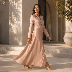 Robe Abaya Modeste en Satin de Luxe pour Femmes, Élégante Robe Islamique Dubaï, Kaftan à Manches Longues |   Robe longue de style boutique haut de gamme - Product Image 3