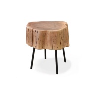 Table d'appoint/table basse en bois massif d'acacia, design moderne de luxe, style bord brut, finition naturelle