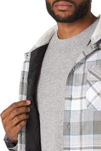 Chaqueta de Franela Estilo Occidental para Hombre, Camisa con Capucha a Cuadros de Algodón, Forro de Sherpa, Bolsillos Grandes con Parches, Premium, Casual de Invierno - Product Image 6