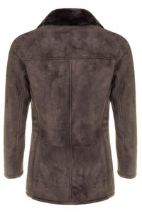<b>Men's</b> Sherpa Lined Winter <b>Jacket</b> <b>Men's</b> Brown Sheepskin Real Shearling Classic <b>Suede</b> Leather Pea Coat Leather <b>jacket</b> Coat <b>Men</b> - Product Image 2