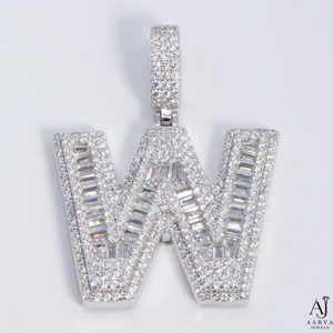 Pendentif Lettre Moissanite Iced Out, Collier Alphabet Micro-Serti avec Chaîne Corde, Bijou Unisexe Hip Hop pour Initiale de Nom - Product Image 5