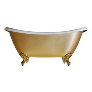 Muebles de Baño de la Mejor Calidad, Bañera Portátil Independiente de Metal Dorado, Forma Ovalada, Diseño Moderno, Bañeras Hechas a Mano - Product Image 3