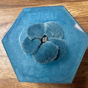 Caja de Almacenamiento de Joyas de Resina Ocean Gem para Sala de Estar - Diseño Moderno y Lujoso 40x40x25cm Capacidad de 6-10L - Product Image 1