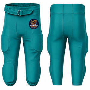 Best Selling Custom Sublimation American Football <b>Padded</b> Pants with Embroidered Logo Front Belt Closure For Men - Product Image 5