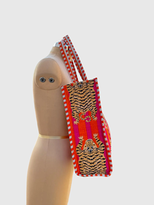 Bohemian Cotton Tote Bag With <b>Tiger</b> <b>Print</b> Striped Pattern Open <b>Top</b> Design For Shopping All Seasons - Product Image 4
