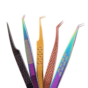 Pince à épiler d'extension de cils avec bec d'oiseau avec logo personnalisé en acier inoxydable en fibre pointue pour l'application de cils à volume classique - Product Image 3