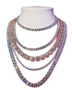 Cadena Cubana de Plata de Ley 925 con Incrustaciones de Moissanita VVS, 14mm de Ancho, 2 Filas, Estilo Hip Hop - Product Image 1