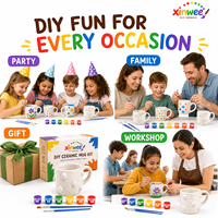 Kit Lukis Mug Keramik Bentuk Hati DIY Desain Hewan/Kartun Set Kerajinan Seni Personalisasi Mug Batu Berbintik Tren TikTok