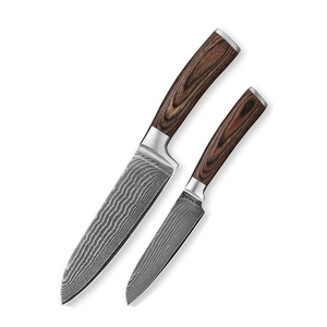 Ensemble de couteaux de cuisine en acier Damas faits à la main avec étui en cuir, couteaux de cuisine durables pour chefs et préparation culinaire domestique - Product Image 4