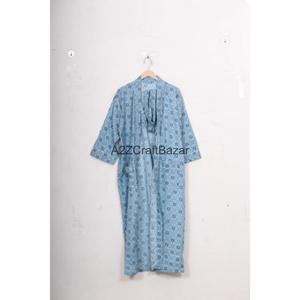 Kimono Hecho a Mano 100% Algodón con Estampado Floral, Ligero, para Verano, Spa, Baño, Informal, Romántico, Largo, para Dormir, Playa, Bikini - Product Image 1