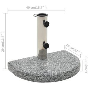 Parasole in granito grigio curvo da 22 libbre per ombrelloni e basi da giardino - Product Image 6