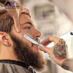 Rasoir de barbier professionnel classique à lame droite, qualité salon, en acier inoxydable, pour un rasage précis et la coupe de la barbe - Product Image 3