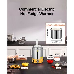 Dispenser Elettrico Commerciale per Formaggio 2.4L, Scaldafonduta in Plastica, 86-230 Fahrenheit, Macchina per Salse e Spezie - Product Image 2