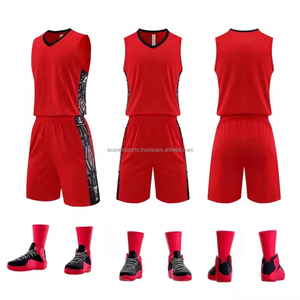Vente en gros d'uniformes de basket-ball personnalisés de haute qualité Ensemble de shorts en jersey brodé d'un seul côté Vêtements de basket-ball à séchage rapide - Product Image 2