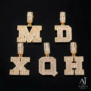 Colgante Personalizado de Plata 925 con Moissanita y Baño de Rodio, Diseño de Letra Iced Out, Joyería Hip Hop Unisex para Fiesta - Product Image 5
