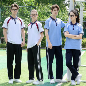 เสื้อโปโลโรงเรียนมัธยมสีฟ้าอ่อนสำหรับกีฬาโรงเรียน ขายส่ง เสื้อยูนิฟอร์มโรงเรียนแบบกำหนดเอง เสื้อยืดกอล์ฟ โพลีเอสเตอร์/คอตตอน - Product Image 4