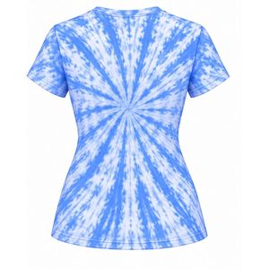 T-shirt personnalisé pour femmes, coloré, tie-dye, tissu doux, imprimé, décontracté, été, coupe ample, vêtements de tous les jours - Product Image 2