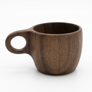 Eco Friendly Natural Walnut Wood Coffee Mug Handmade Wooden Kuksa <b>Cup</b> With Ergonomic Handle Portable Outdoor <b>Camping</b> Drinkware - Product Image 1