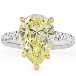 7.3 Carat Light Yellow Pear Cut Moissanite IGI Certified Prong Setting Signature Wrap Engagement Ring for Gift & Party Occasions - Product Image 2