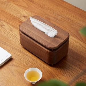 Classic 2026 Luxury Walnut Wood Eco-Friendly Household Tissue & <b>Paper</b> Storage Box by Perfect Enterprises - Product Image 5