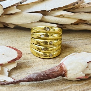 Unique Design Minimalist Moonstone <b>Ring</b> Geometric Brass Band Women <b>Ring</b> 18k Gold Plated Statement <b>Chunky</b> Wholesale Handmade <b>Ring</b> - Product Image 4