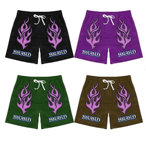 Shorts imprimés délavés à l'acide pour hommes, style streetwear Y2K, vêtements d'extérieur d'été, logo de marque personnalisé, séchage rapide, hip-hop - Product Image 1