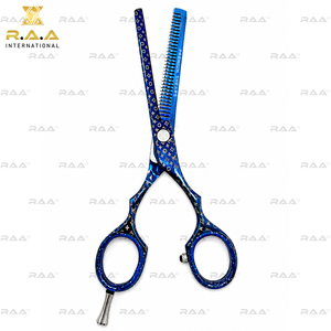 Tijeras de Peluquería Profesionales para Adelgazar el Cabello, Acero Inoxidable Japonés, Titanio Azul, Cuchillas de Corte de Larga Duración - Product Image 3