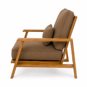 Sillón Moderno de Madera Maciza con Cojín Tapizado Grueso para Hotel, Villa, Resort, Muebles de Sala de Estar - Product Image 2