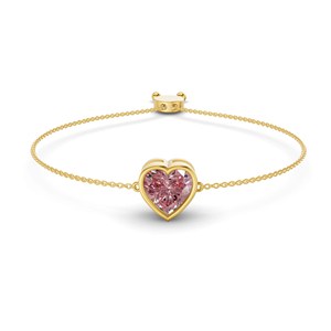 Bracelet ajustable pour femme avec diamant rose vif Kyra taille cœur serti clos, or 14 carats (3/4 ct) Tw. Bijoux pour femmes - Product Image 4