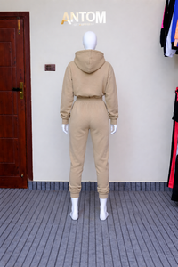 Conjunto Deportivo de Dos Piezas para Mujer, Sudadera con Capucha Holgada y Pantalones Casuales, Ropa Deportiva de Lujo, 100% Algodón - Product Image 4