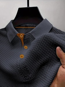 Camisa de Verano 2026 para Hombre, de Seda Helada, Transpirable, Manga Corta, Cuello Solapa, Estilo Casual de Negocios, Ligera, de Secado Rápido, Tejida, a la Moda - Product Image 3
