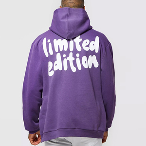 Sudadera con capucha para hombre de alta calidad, estilo urbano, con estampado puff, corte holgado, cálida, de mezcla de algodón y forro polar, venta al por mayor - Product Image 4