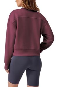 New Design Luxury Long Sleeve Round Neck Shoulder Slope Solid Comfortable Casual Women's Cotton Sweatshirt From Bangladesh - Product Image 2